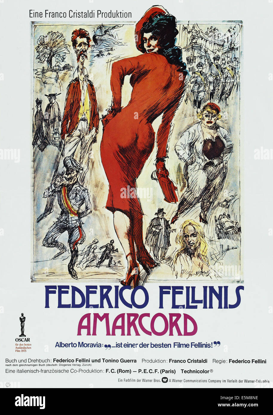 AMARCORD, affiche allemande, 1973 Banque D'Images