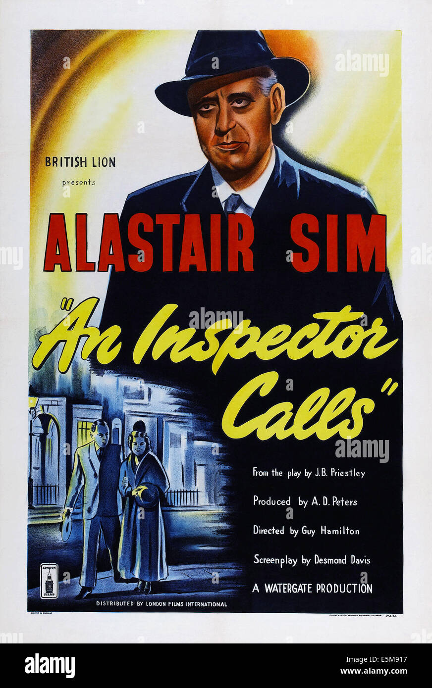 Un inspecteur d'appels, Alastair Sim poster art britannique, 1954 Banque D'Images