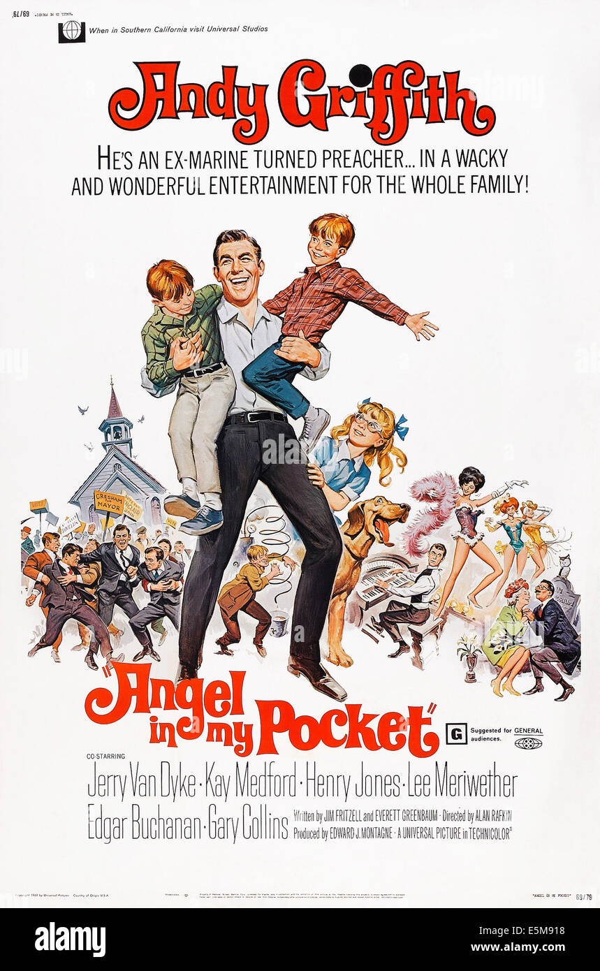Ange dans ma poche, de nous poster, Andy Griffith (centre), 1969 Banque D'Images