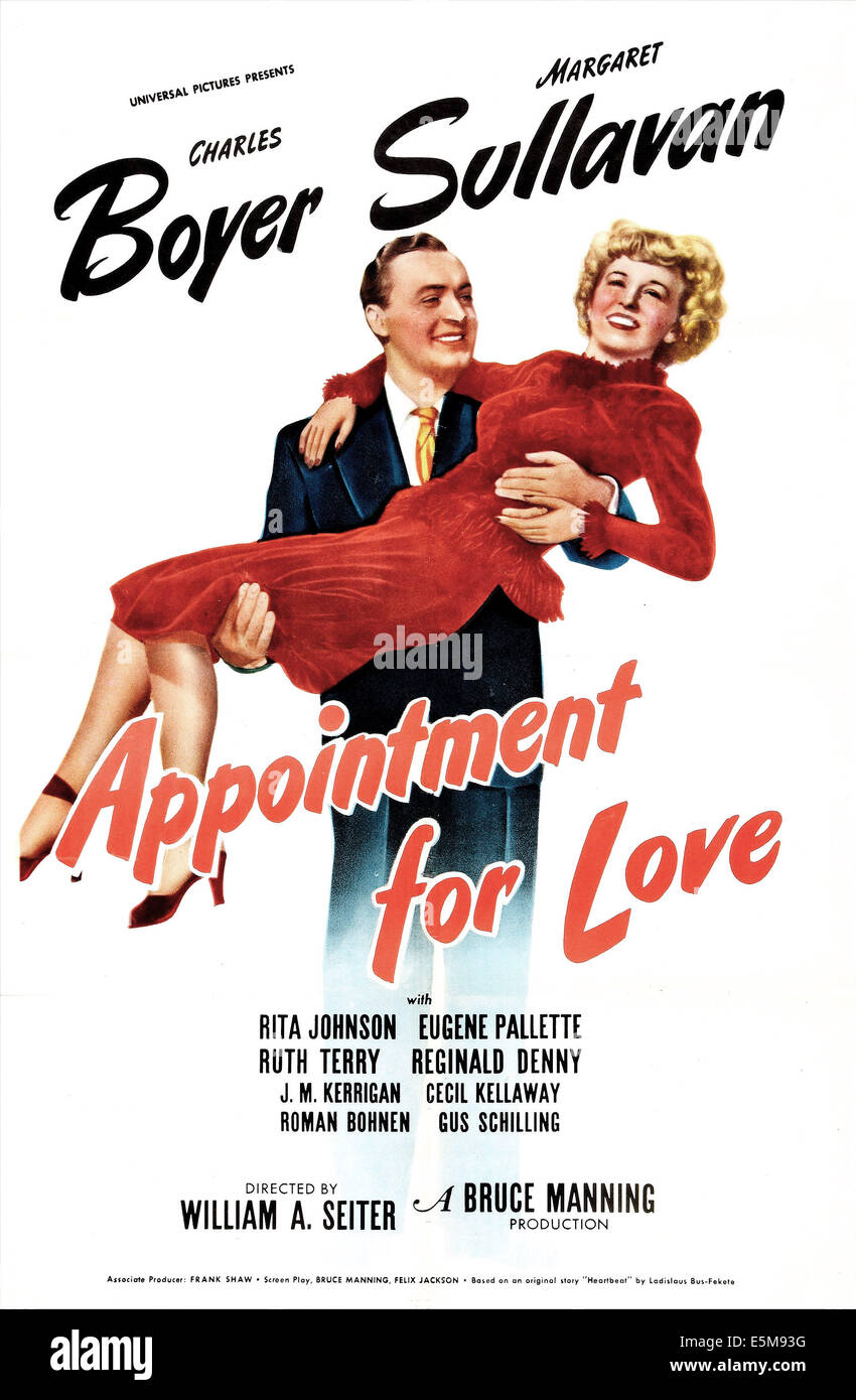 Rendez-vous pour l'amour, de nous poster, Charles Boyer, Margaret Sullavan, 1941 Banque D'Images