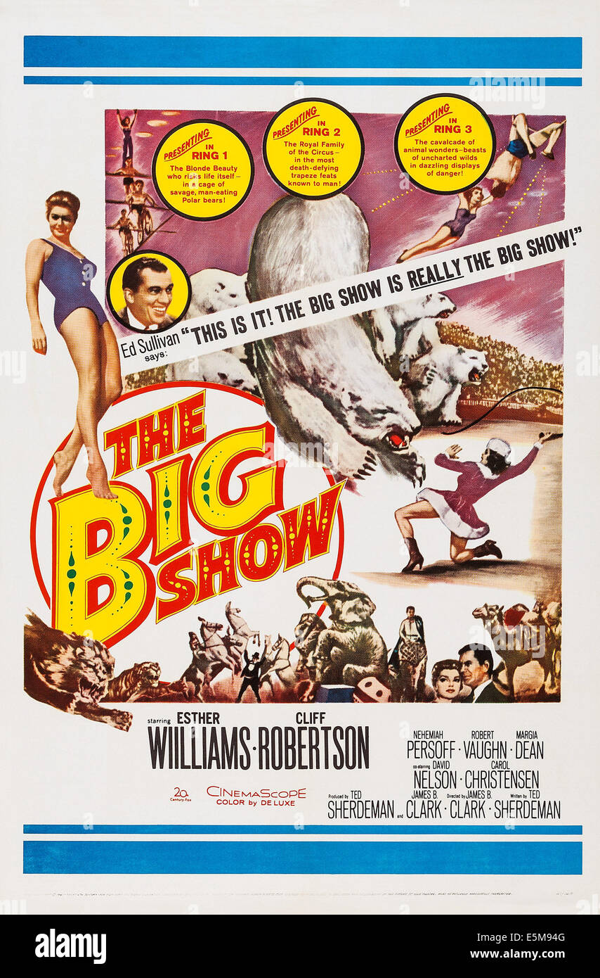 Le BIG SHOW, US, de l'affiche Haut de la gauche : Esther Williams, Ed Sullivan, 1961, TM & © Copyright 20th Century Fox Film Banque D'Images