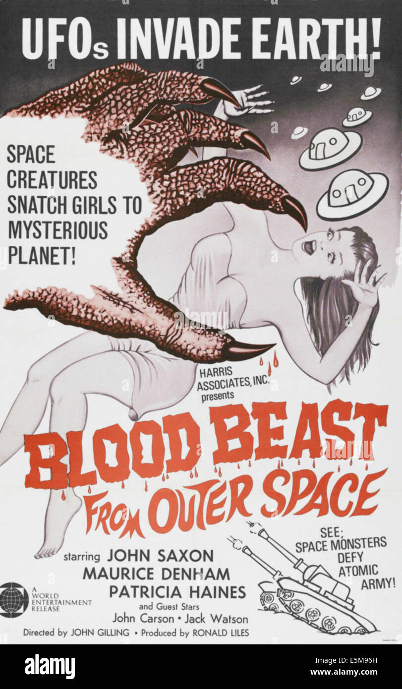 Bête de sang À PARTIR DE L'ESPACE EXTRA-ATMOSPHÉRIQUE (aka LA NUIT) de l'appelant, l'affiche, 1965 Banque D'Images