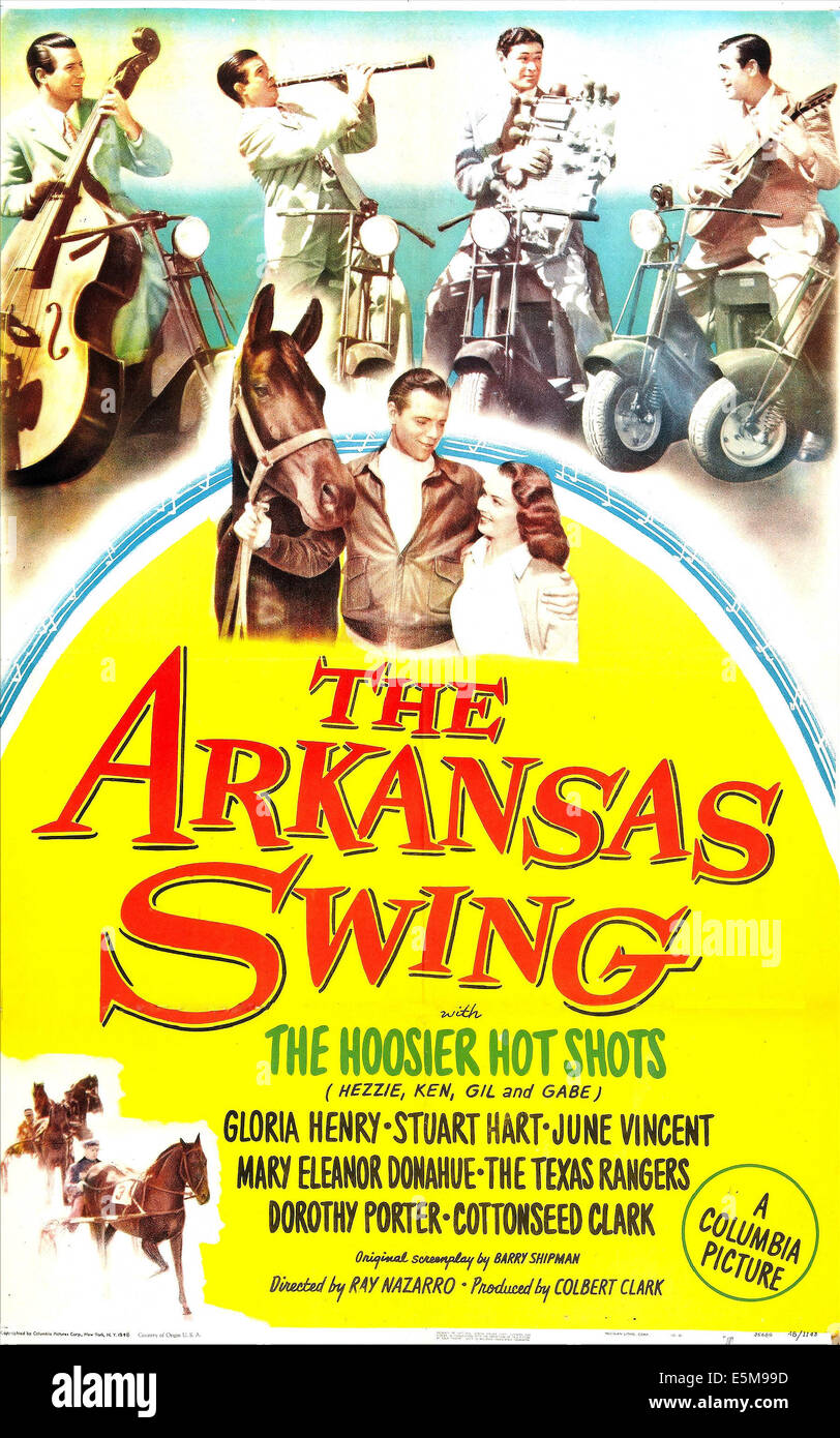 Texas SWING, de nous poster, Douglas Fowley, Gloria Henry (milieu avec cheval), 1948 Banque D'Images