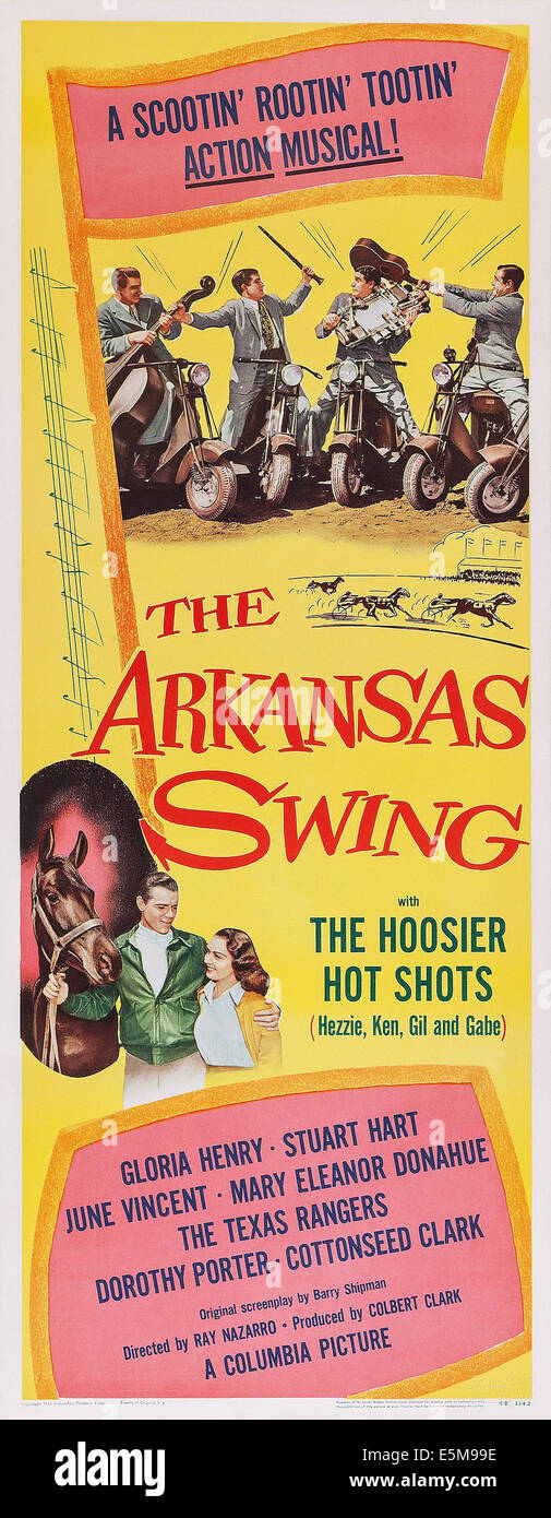 Le Swing, de l'ARKANSAS (Arkansas), aka SWING top : La Hoosier Frutopia, bas l-r : Douglas Fowley, Gloria Henry sur l'affiche, Banque D'Images