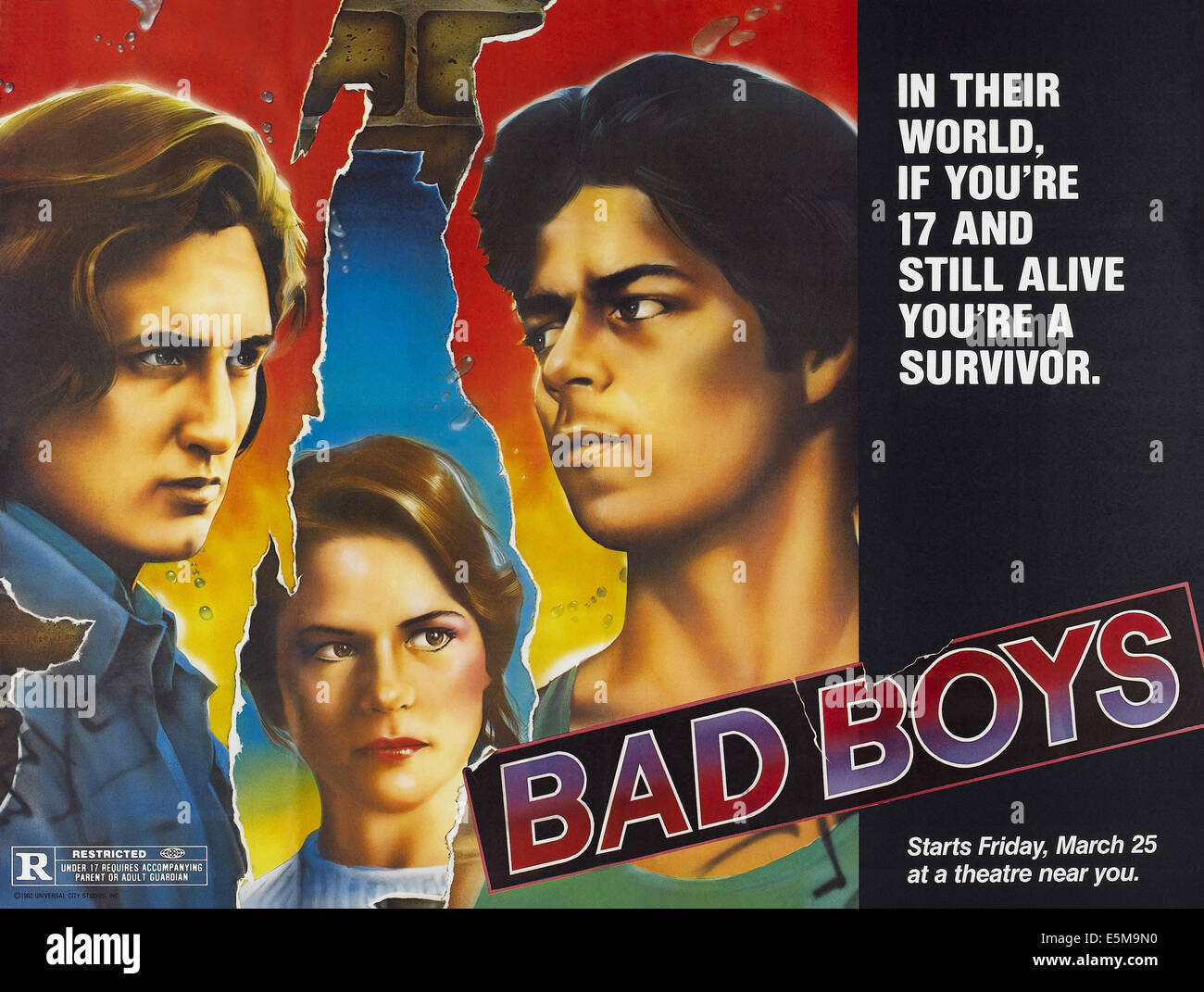 BAD BOYS, notre lobbying, carte de gauche : Sean Penn, Ally Sheedy, Essar Steel Algoma Inc. Morales, 1983, © Universal Pictures/avec la permission d'Everett Collection Banque D'Images