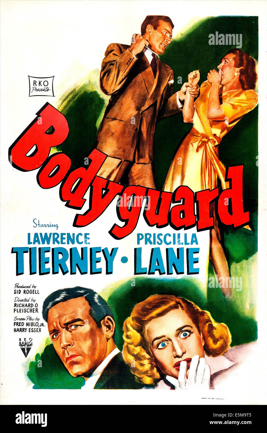 Garde du corps, de nous poster, Lawrence Tierney, Priscilla Lane, 1948 Banque D'Images