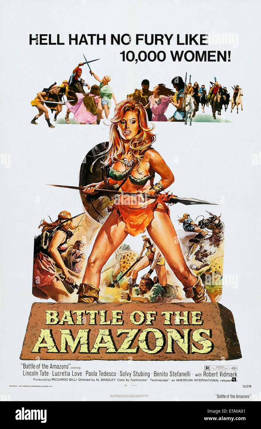 Le combat de l'Amazones, de nous poster, Lucretia Love, 1973 Banque D'Images