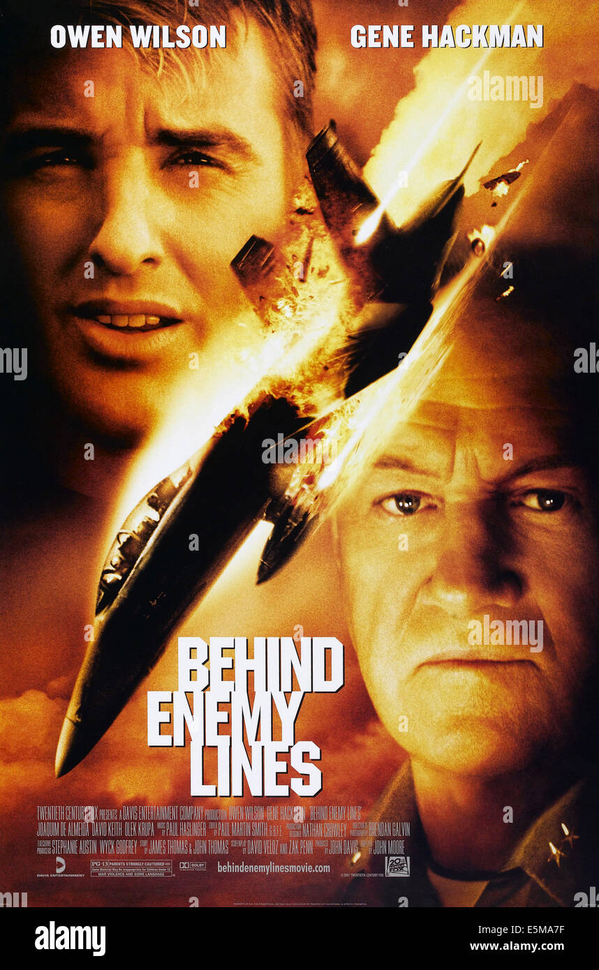 Derrière les lignes ennemies, de nous poster art, Owen Wilson, Gene Hackman, 2001, TM & Copyright ©20th Century Fox Film Corp. Banque D'Images