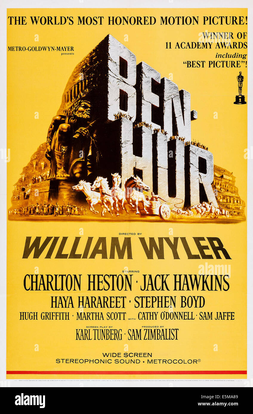 BEN-HUR, art de l'affiche, 1959. Banque D'Images