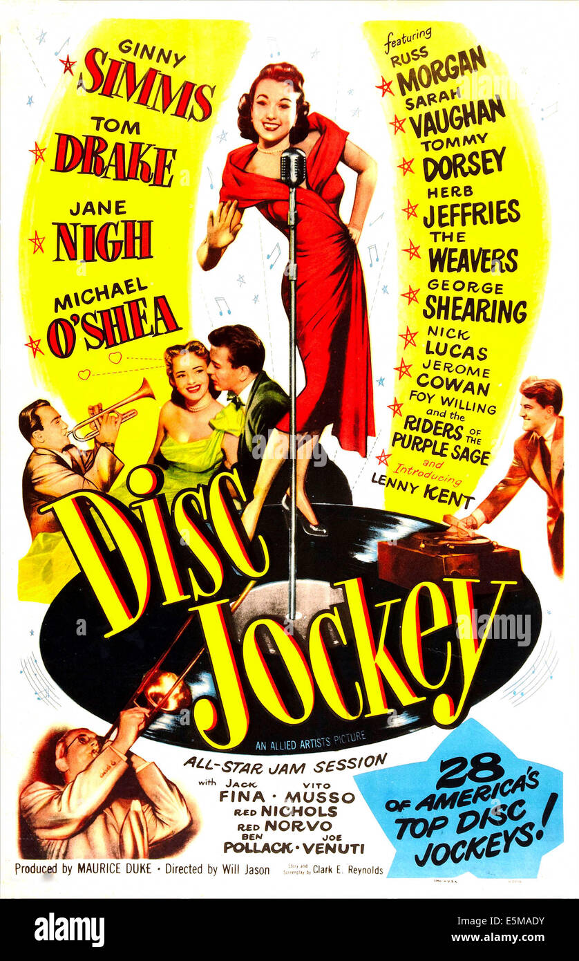 DISC JOCKEY, de nous poster, Ginny Simms (centre), 1951 Banque D'Images