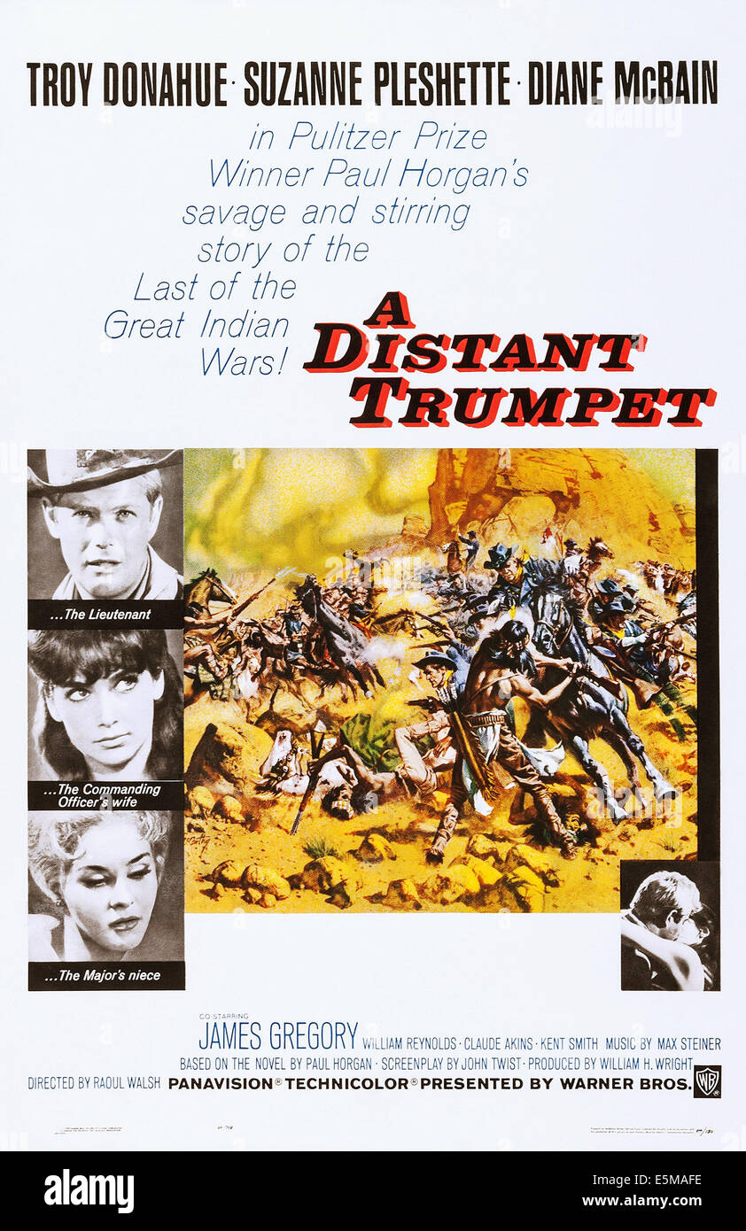 Une trompette lointaine, de haut : Troy Donahue, Suzanne Pleshette, Diane McBain sur l'affiche, 1964. Banque D'Images
