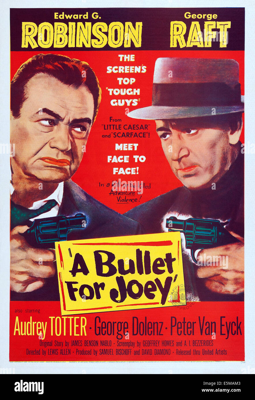 Une balle pour Joey, US poster art, de gauche : Edward G. Robinson, George Raft, 1955 Banque D'Images