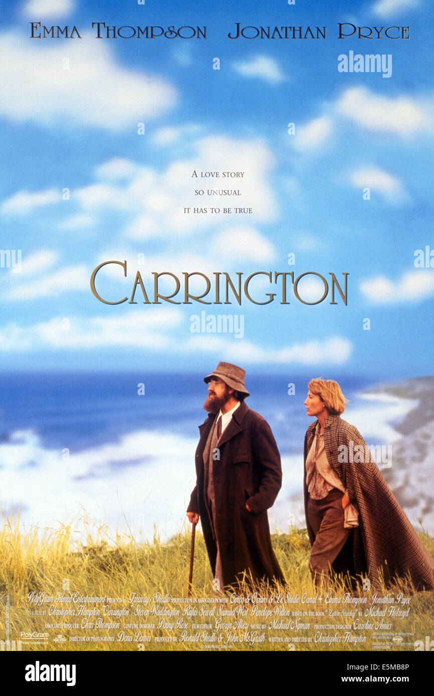 CARRINGTON, Jonathan Pryce, Emma Thompson, 1995. (C) Gramercy Pictures/ Courtesy : Everett Collection. Banque D'Images