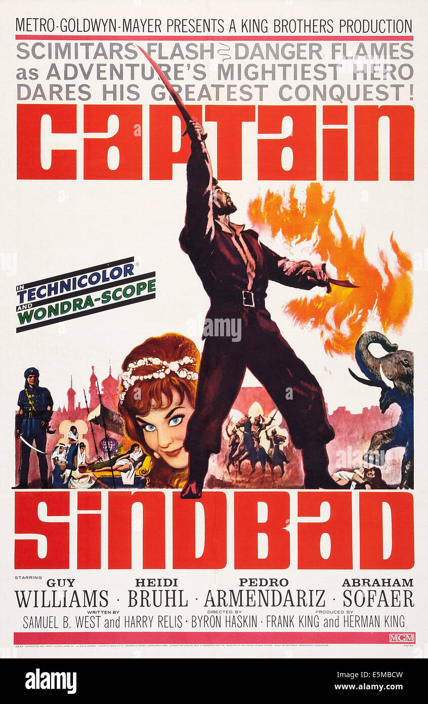 Le capitaine Sinbad, US poster art, Banque D'Images
