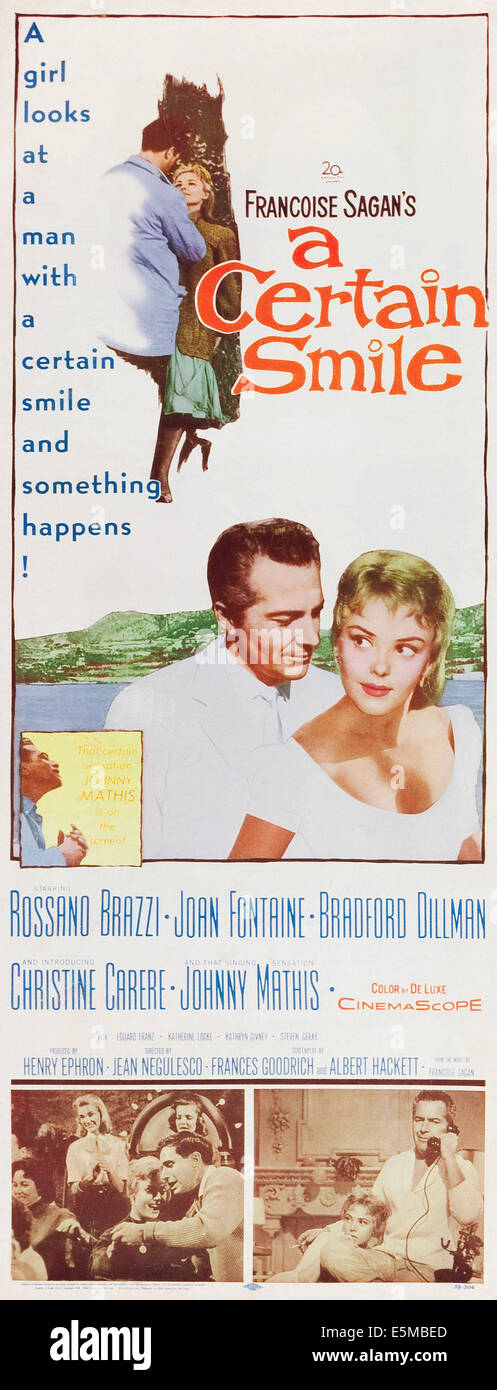 Un certain sourire, de nous poster art, de gauche : Rossano Brazzi, Christine Carere, 1958. TM & © Twentieth Century-Fox Film 20e Corp. Banque D'Images