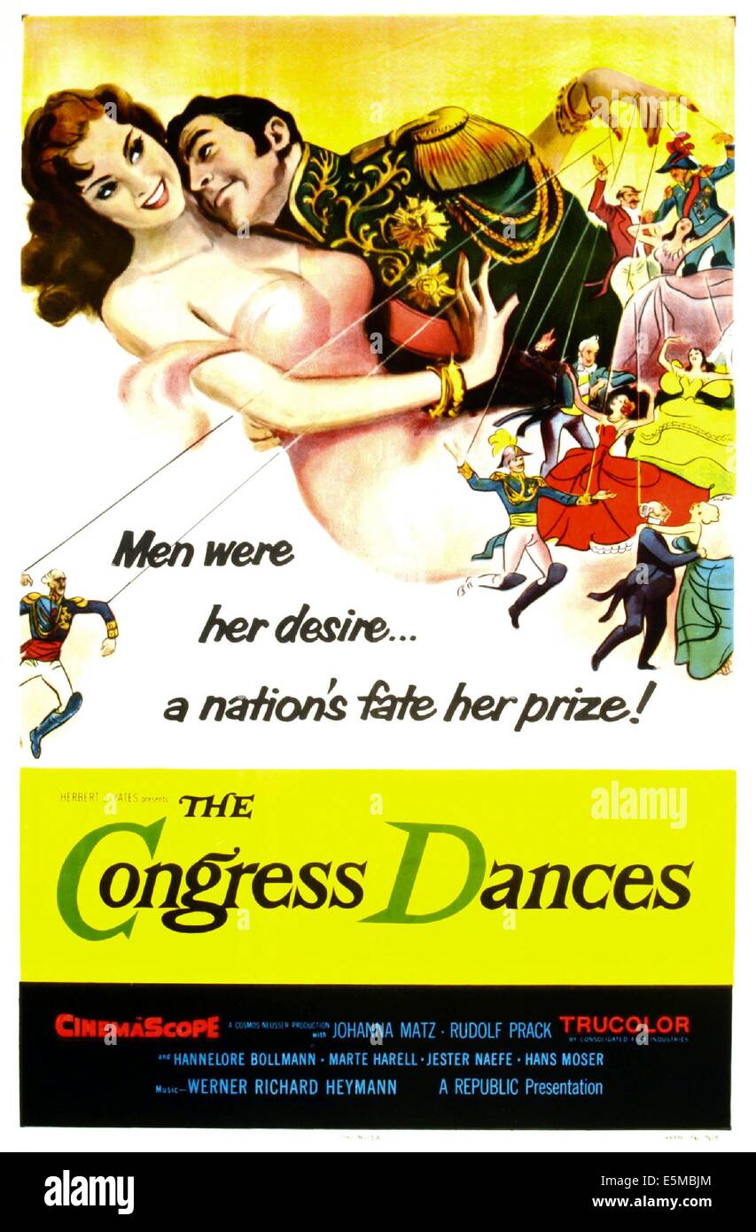 Le Congrès des danses, des congrès (aka), danses (aka DER KONGREB TANZT), autrichien, de l'affiche à partir de la gauche : Johanna Matz, Rudolf, Prack Banque D'Images