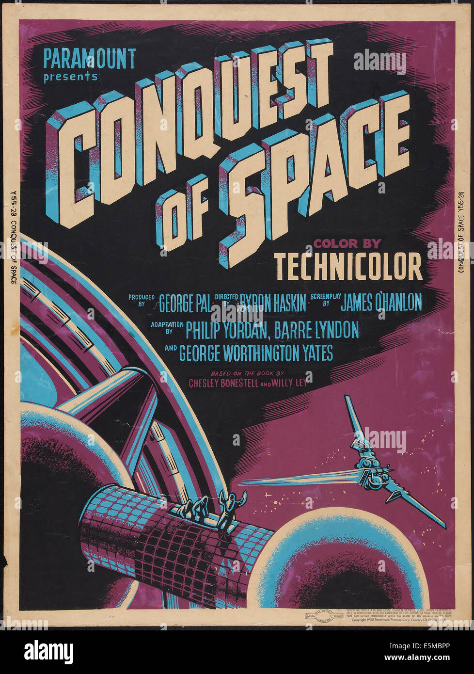 Conquête de l'espace, l'art de l'affiche, 1955. Banque D'Images