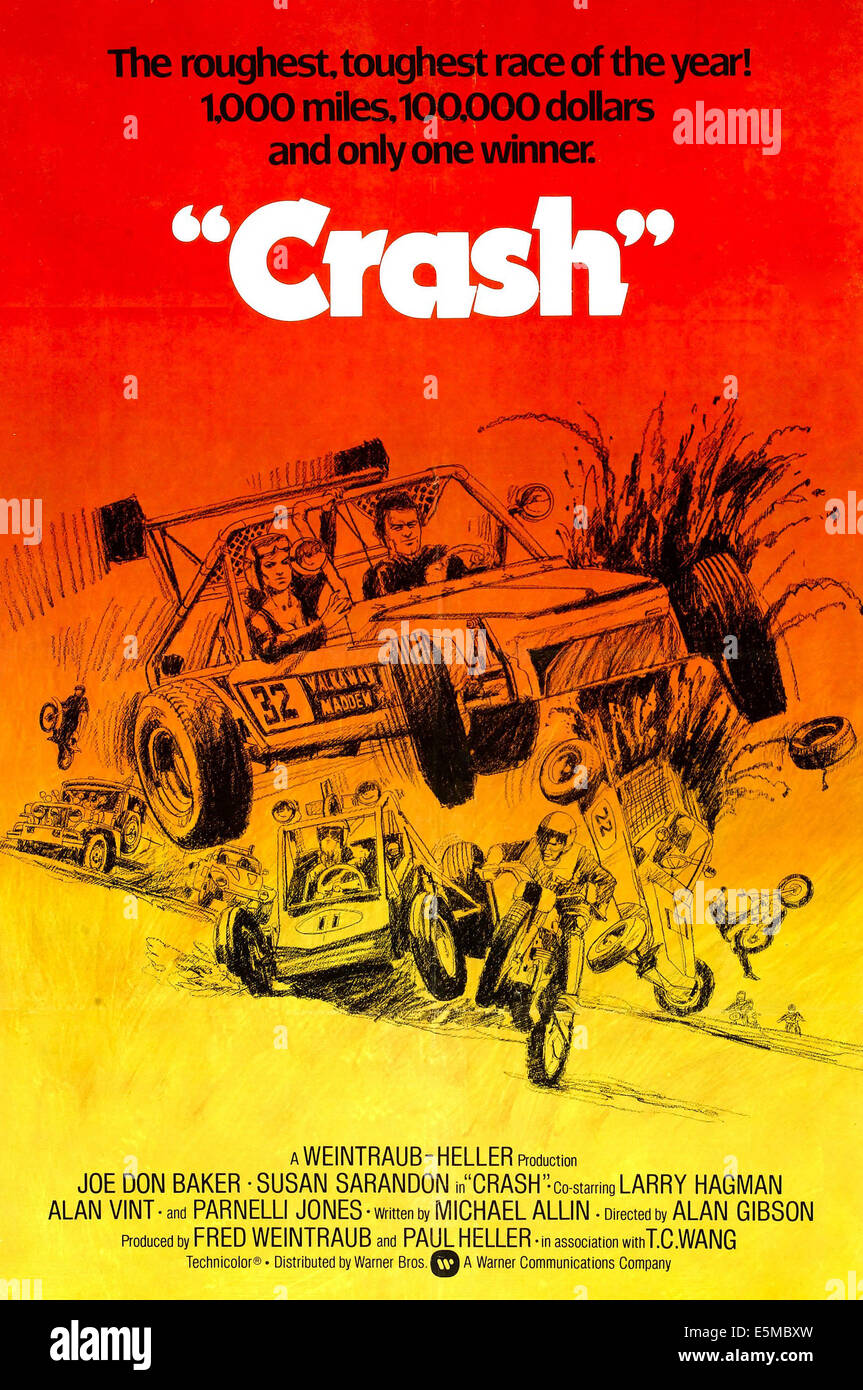 CRASH, (aka drapeau à damiers ou crash), Joe Don Baker (au volant), 1977 Banque D'Images