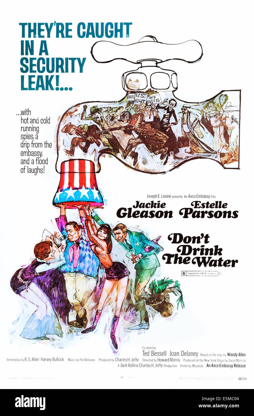 Ne buvez pas l'eau, de nous poster art, de gauche à droite : Estelle Parsons, Jackie Gleason, Joan Delaney, Ted Bessell, 1969 Banque D'Images