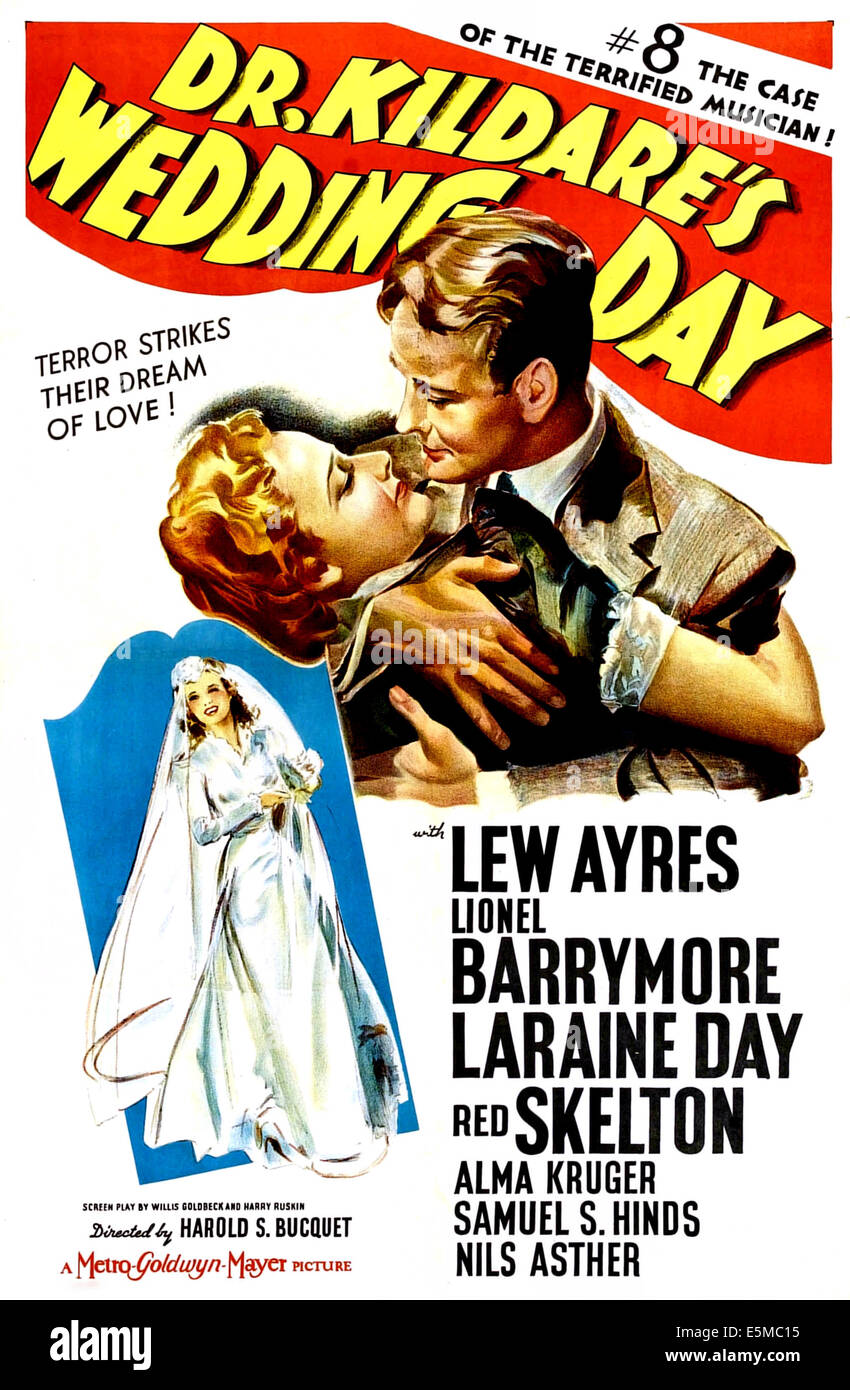 DR. Le jour du mariage de Kildare : '# 8, le cas de l'terrifié musicien !', de nous poster, Lew Ayres, Laraine Day, 1941 Banque D'Images