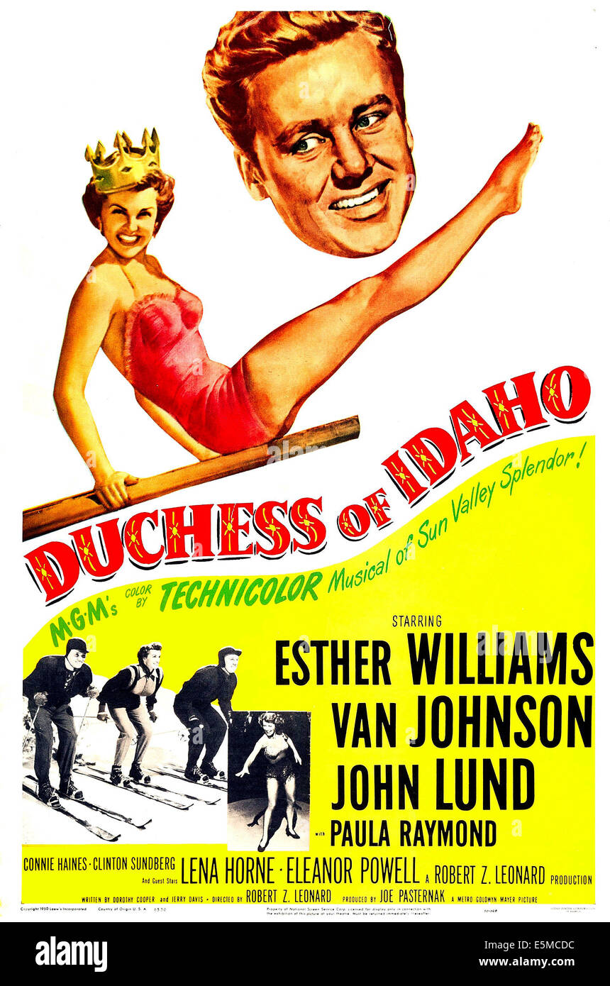 Duchesse DE NEW YORK, US, de l'affiche Haut de la gauche : Esther Williams, Van Johnson, 1950 Banque D'Images