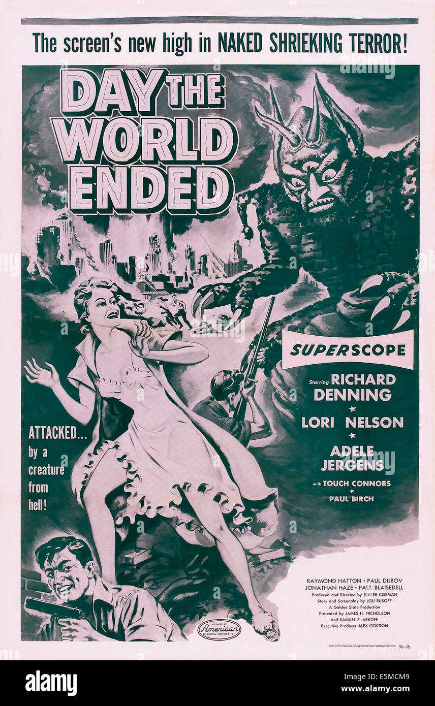DAY THE WORLD ENDED, US, de haut de l'affiche : Lori Nelson, Richard Denning, 1955 Banque D'Images
