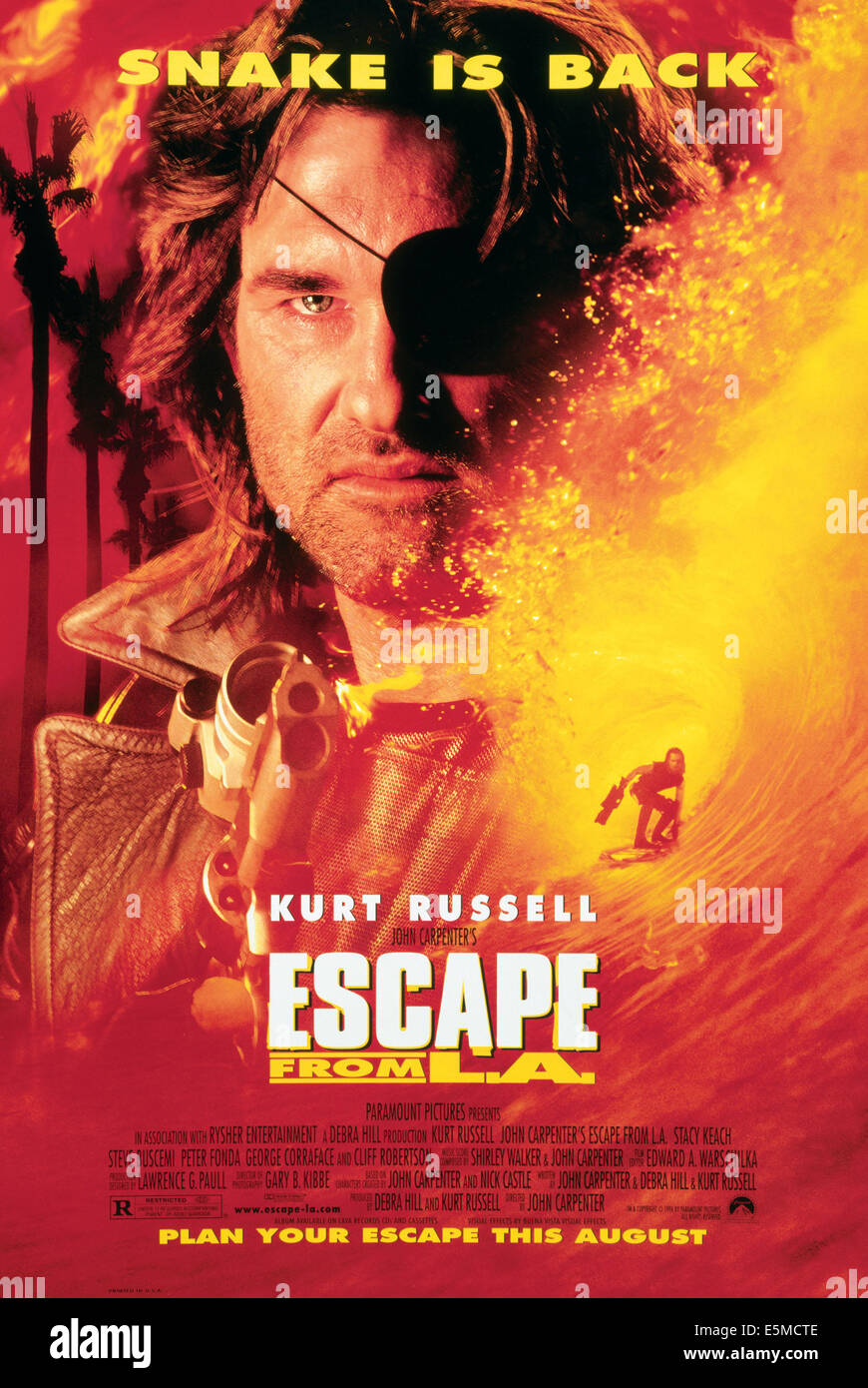 ESCAPE FROM L.A., Kurt Russell sur l'affiche, 1996, ©Paramount Pictures/avec la permission d'Everett Collection Banque D'Images