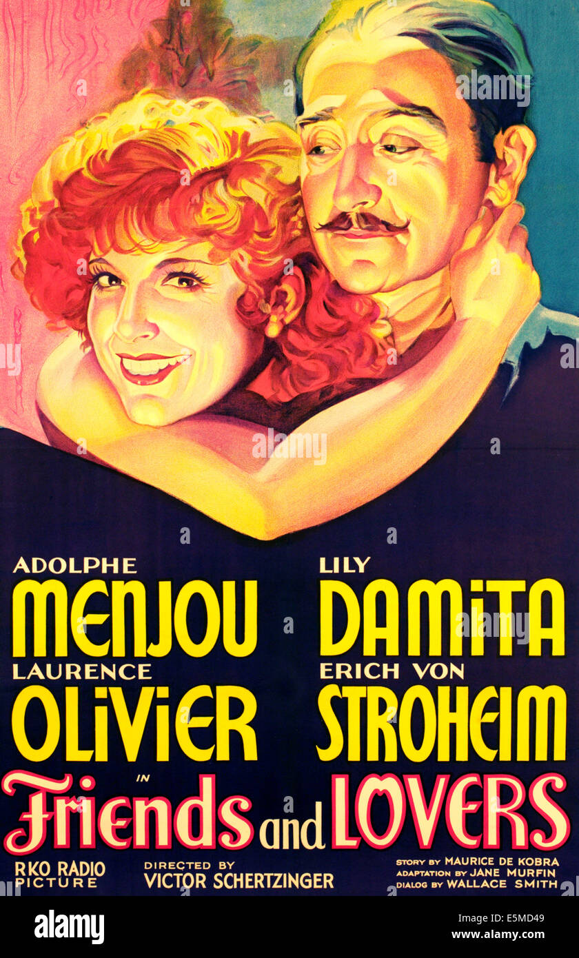 Les AMIS ET LES AMOUREUX, la l-r : Lili Damita, Adolphe Menjou sur l'affiche, 1931 Banque D'Images Les AMIS ET LES AMOUREUX, la l-r : Lili Damita, Adolphe Menjou sur l'affiche, 1931 Banque D'Images