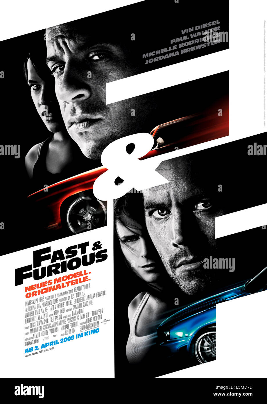 FAST & Furious, Fast and Furious (aka), haut de gauche : Michelle Rodriguez, Vin Diesel, en bas de gauche à droite : Jordana Brewster, Paul Banque D'Images