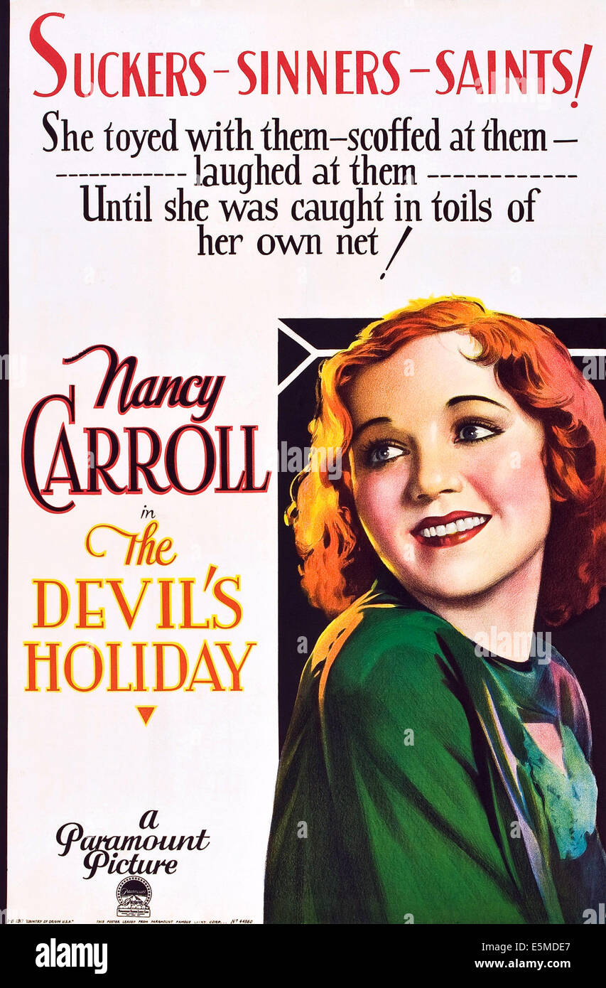 La maison du diable, de nous poster art, Nancy Carroll, 1930. Banque D'Images