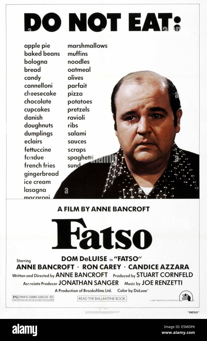 FATSO, Dom DeLuise nous poster, 1980, TM & © Twentieth Century-Fox Film 20e Corp./avec la permission d'Everett Collection Banque D'Images FATSO, Dom DeLuise nous poster, 1980, TM & © Twentieth Century-Fox Film 20e Corp./avec la permission d'Everett Collection Banque D'Images
