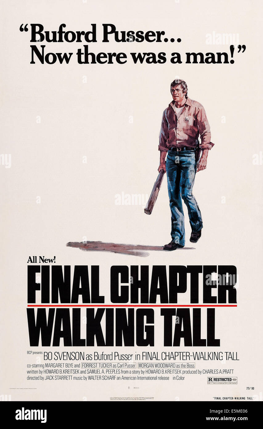 Dernier chapitre : Walking Tall, de nous poster, Bo Svenson, 1977 Banque D'Images