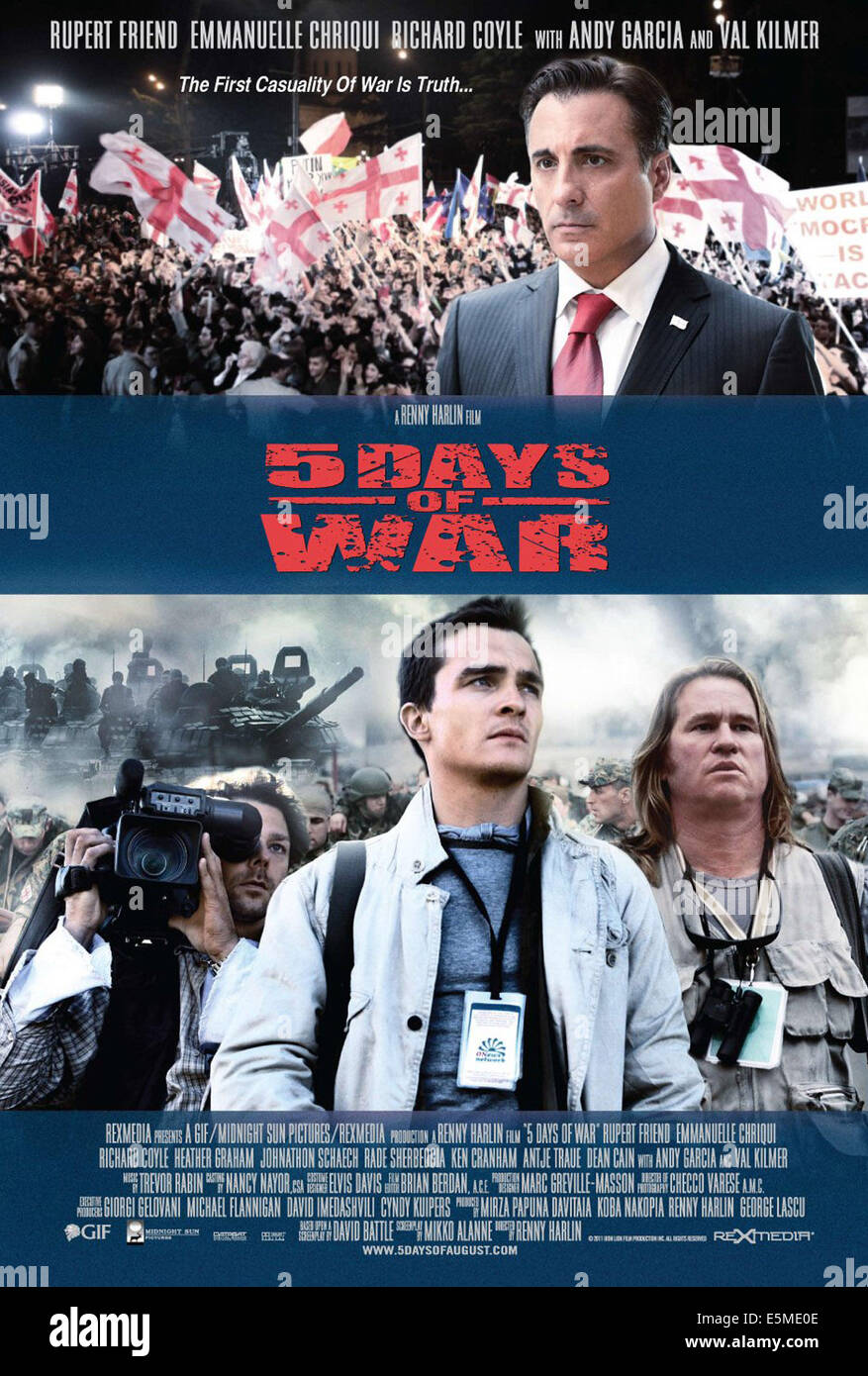 5 JOURS DE GUERRE, haut : Andy Garcia, en bas de gauche à droite : Richard Coyle, Rupert Friend, Val Kilmer, US poster art, 2011. ©Anchor Bay Banque D'Images