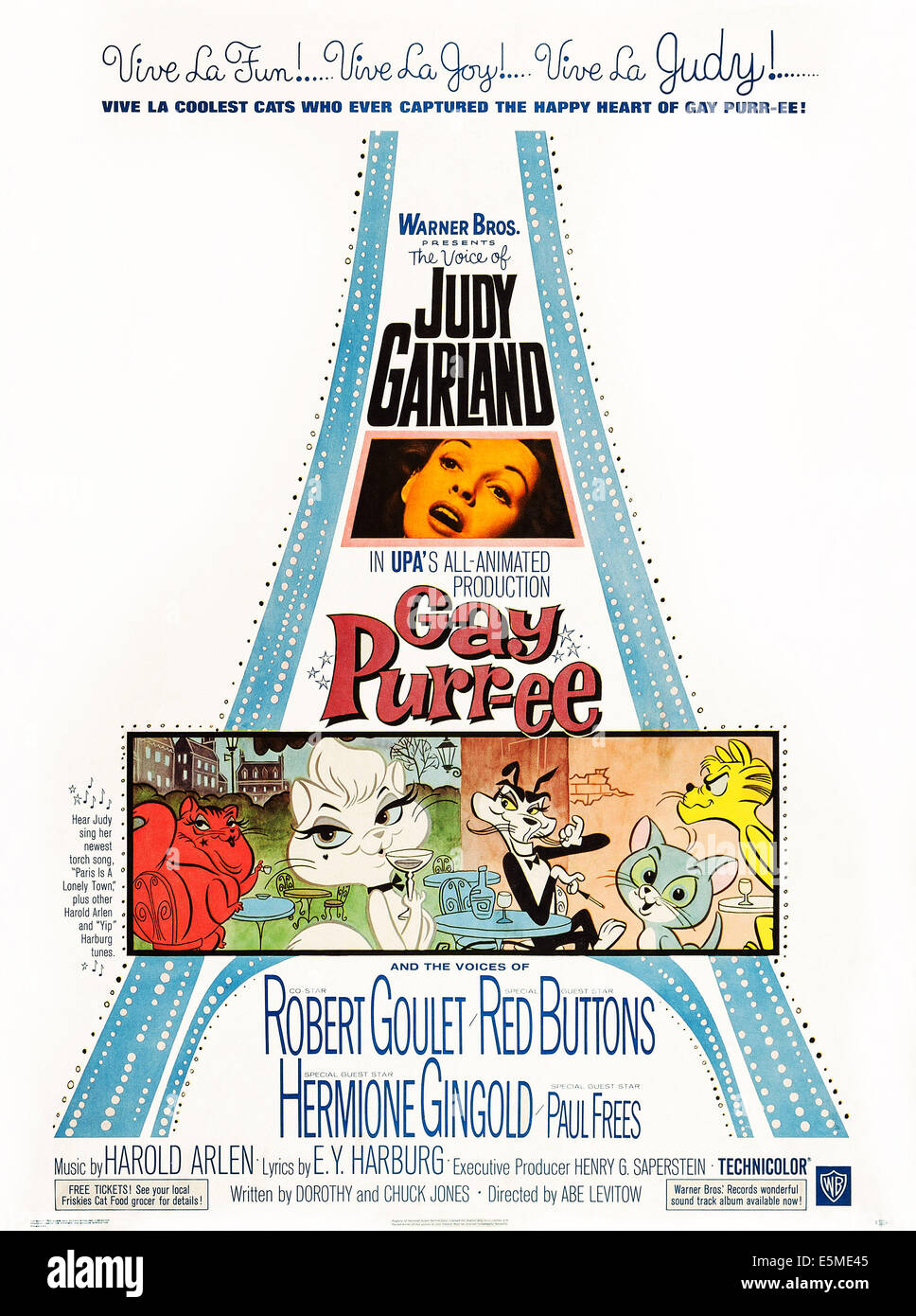 GAY PURR-EE, Judy Garland (photo du haut), Mme. Rubens-Chatte (voix de Hermione Gingold), Mewsette (voix de Judy Garland), Banque D'Images