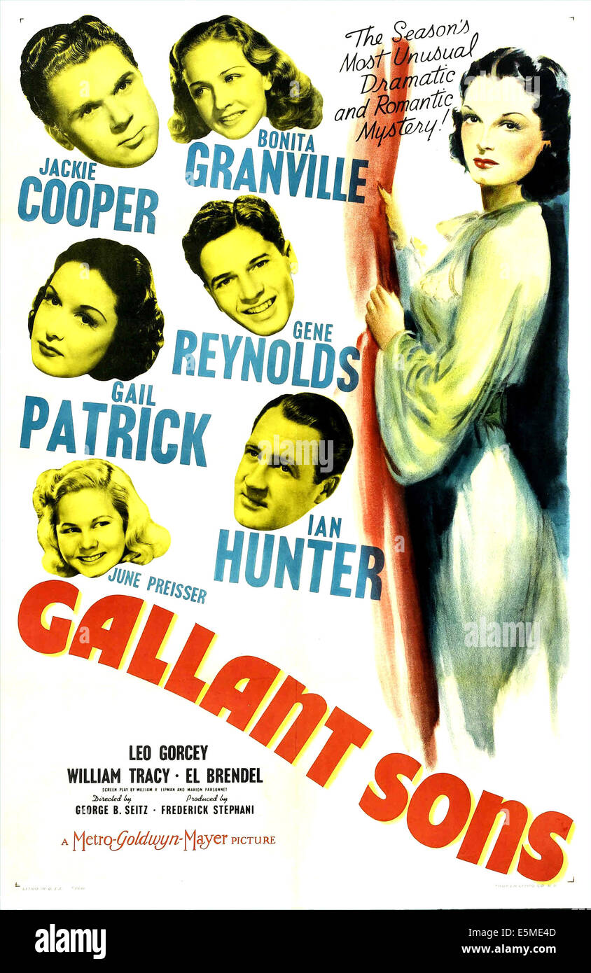 GALLANT FILS, U.S. poster art, Jackie Cooper, Bonita Granville, Gene Reynolds, Ian Hunter, June Preisser, Gail Patrick, 1940 Banque D'Images