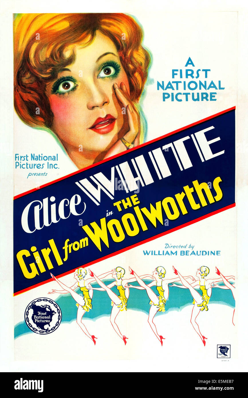 La fille de WOOLWORTH, Alice blanc sur l'affiche, 1929 Banque D'Images