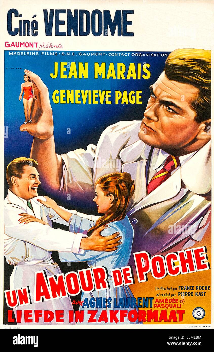 Fille dans sa poche, (aka UN AMOUR DE POCHE) poster art français, Jean  Marais, 1957 Photo Stock - Alamy