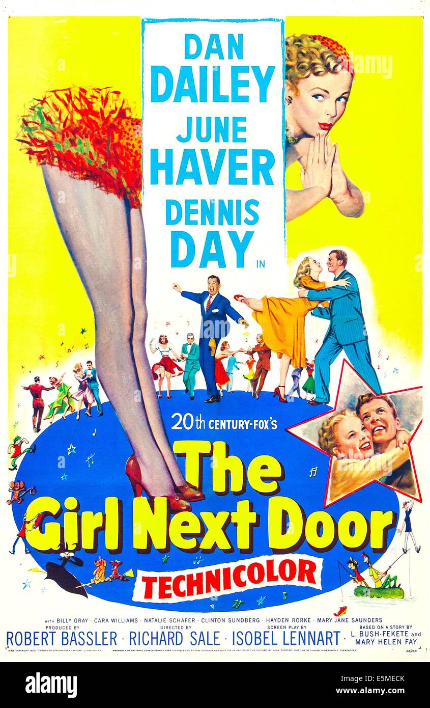 THE Girl Next Door, de nous poster, June Haver (en haut), en star de gauche : June Haver, Dan Dailey, 1953, TM & © 20e siècle Banque D'Images