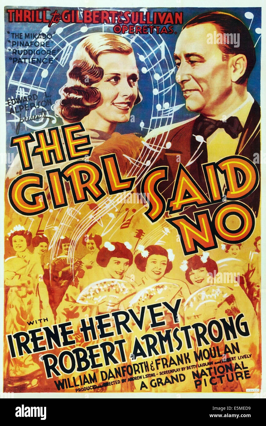 La jeune fille dit NON, (aka avec paroles et musique), de nous poster art, haut de gauche : Irene Hervey, Robert Armstrong, 1937 Banque D'Images