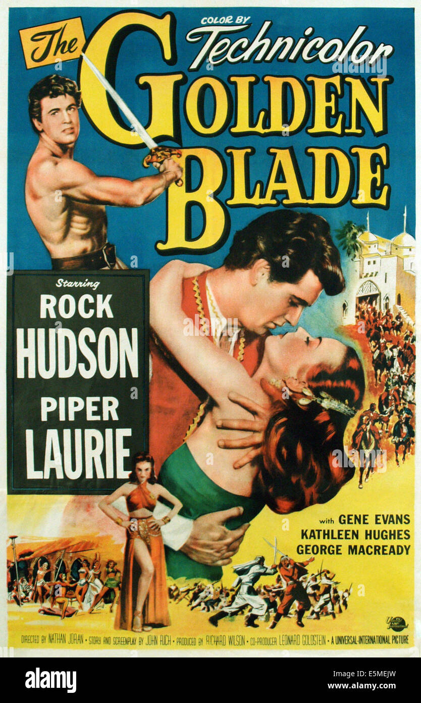La lame d'or, Rock Hudson, Piper Laurie, 1953. Banque D'Images