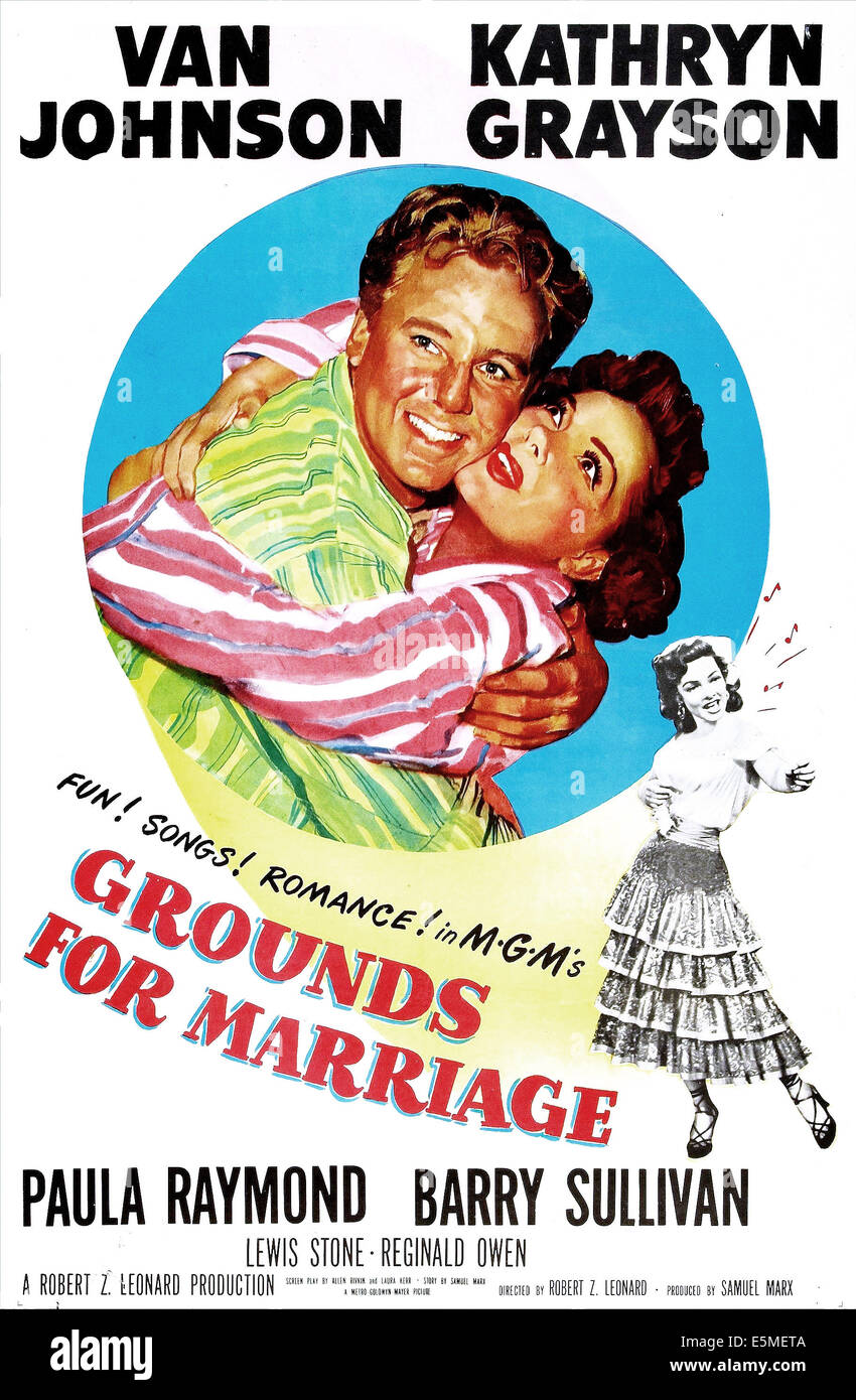 Motifs de mariage, de nous poster, Van Johnson, Kathryn Grayson, Paula Raymond, 1951 Banque D'Images