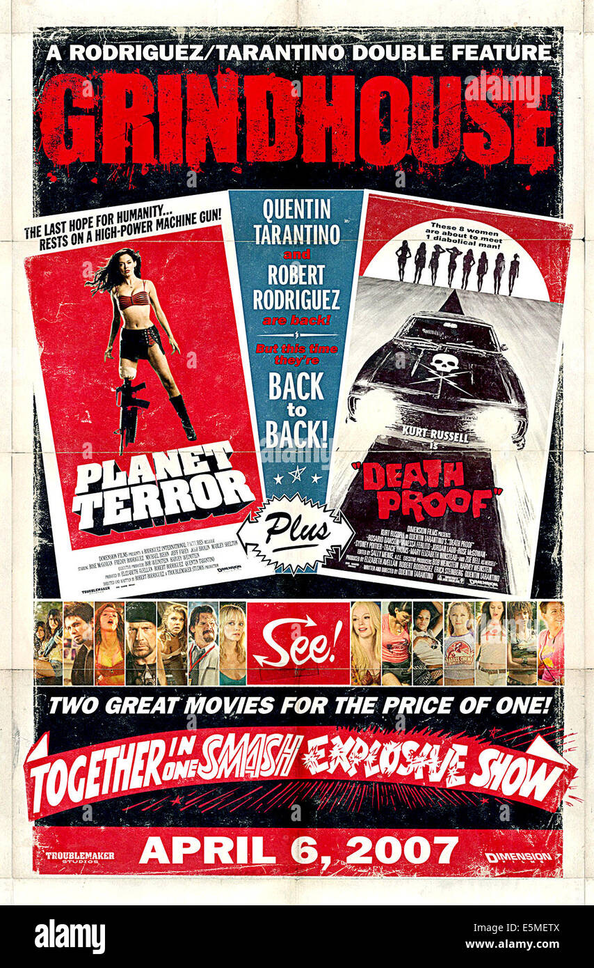 GRINDHOUSE, (Death Proof et Planet Terror), Rose McGowan (en haut à gauche), 2007. ©Weinstein Company LLC/avec la permission d'Everett Collection Banque D'Images