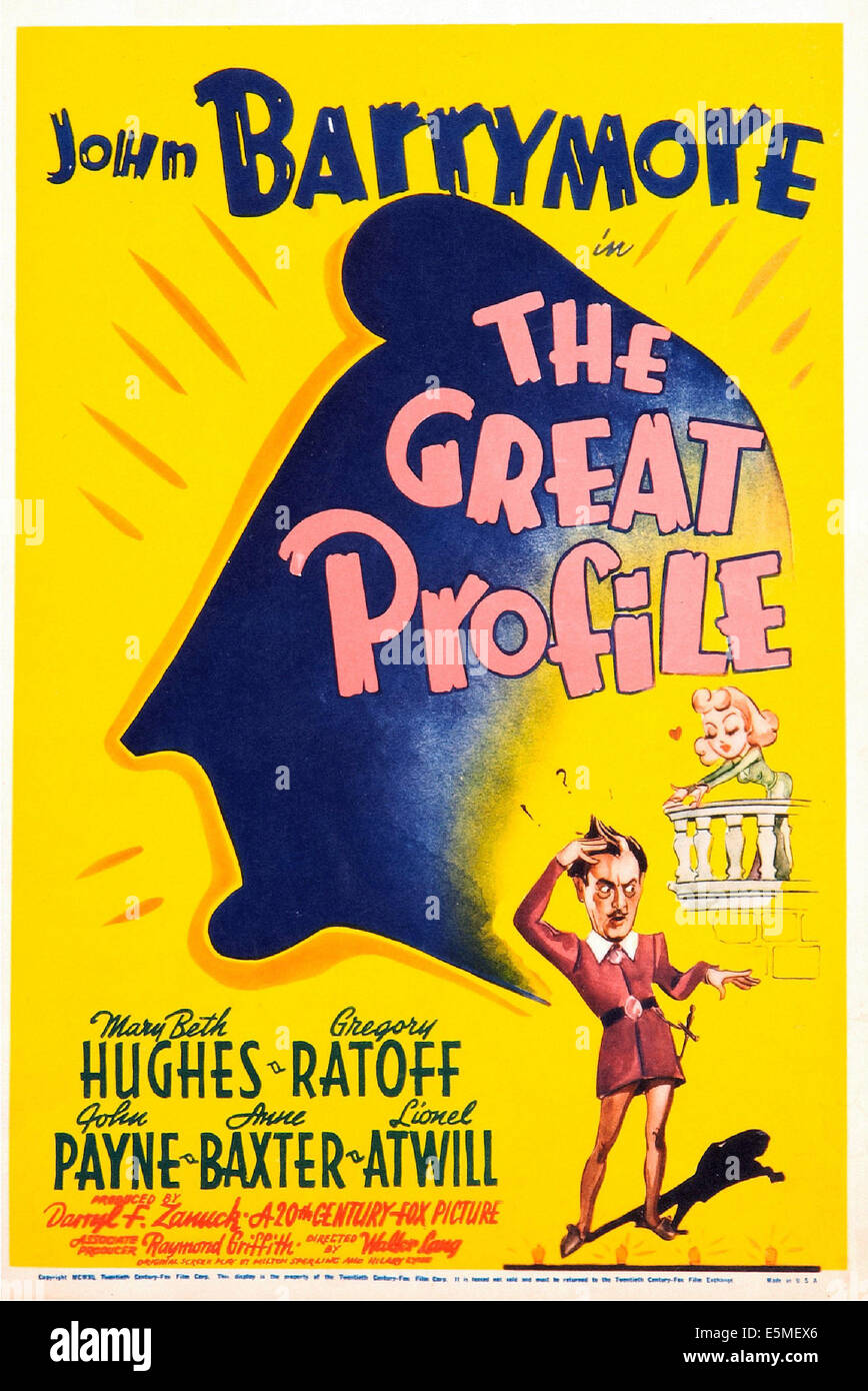 Le grand profil, poster, John Barrymore NOUS, Mary Beth Hughes, 1940. © 20th Century Fox, TM & Copyright/avec la permission d'Everett Banque D'Images