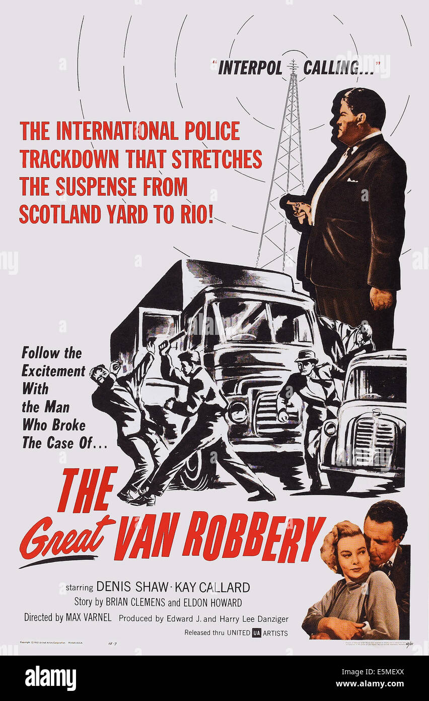 Le GRAND VAN à main armée, de nous poster art, en bas à droite : Kay Callard, Denis Shaw, 1959 Banque D'Images