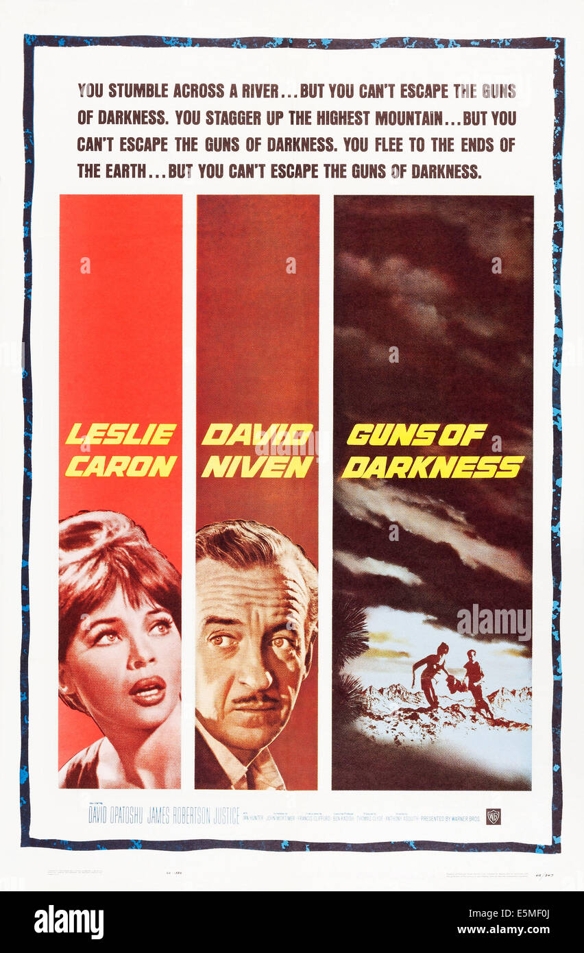 Canons de l'obscurité, de nous poster art, de gauche : Leslie Caron, David Niven, 1962 Banque D'Images