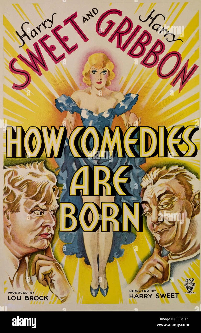 Comment sont nés les comédies, Harry Sweet, Harry Gribbon, ca au début des années 1930. Banque D'Images