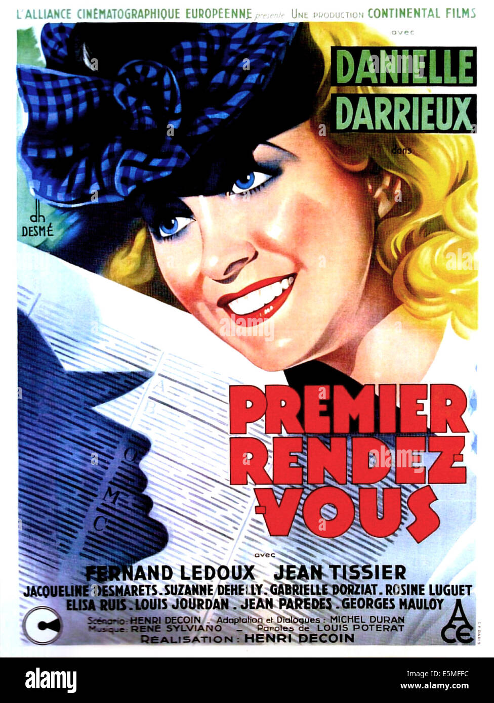 Sa première affaire (PREMIER RENDEZ-VOUS), l'affiche française, Danielle Darrieux, 1941 Banque D'Images
