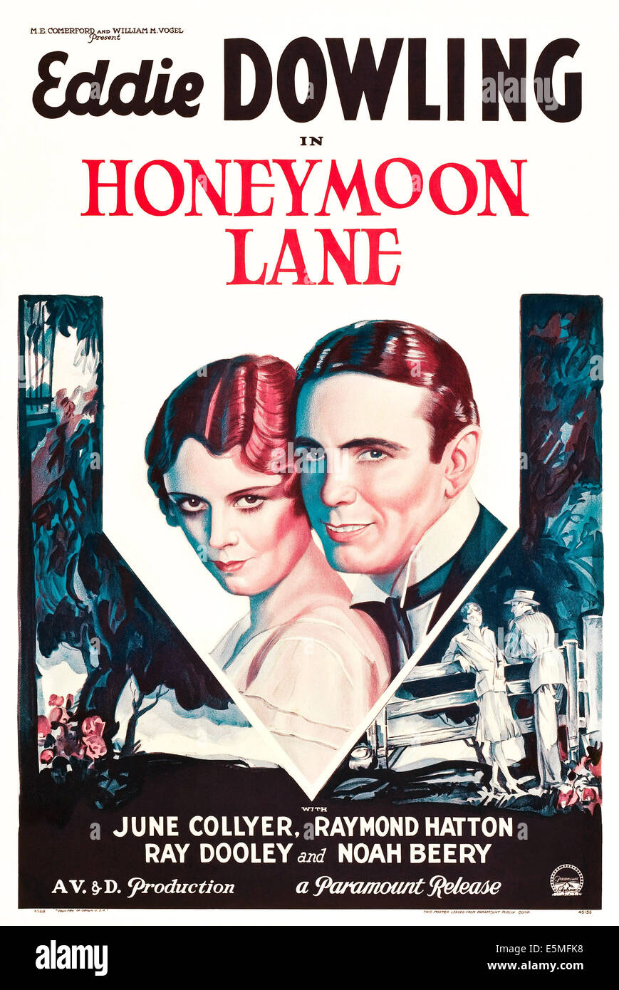 Miel LANE, l-r : June Collyer, Eddie Dowling sur l'affiche, 1931. Banque D'Images