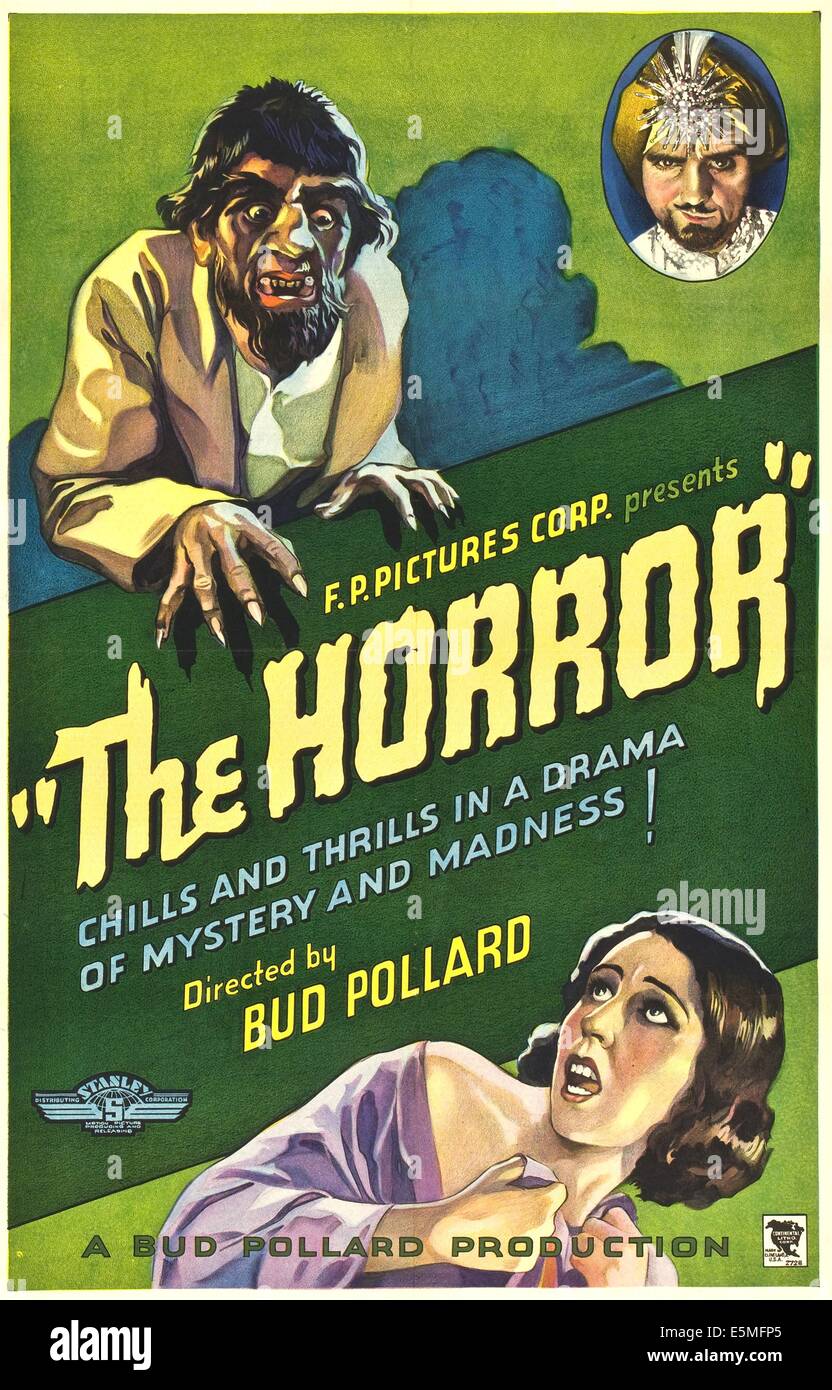 L'horreur, l'art de l'affiche, 1932. Banque D'Images