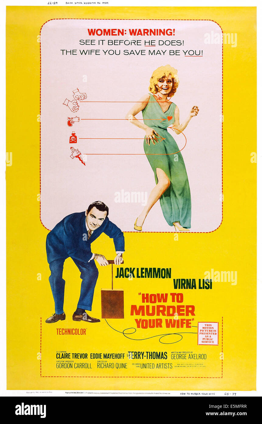 Comment le meurtre de votre femme, de nous poster art, de gauche : Jack Lemmon, Virna Lisi, 1965 Banque D'Images
